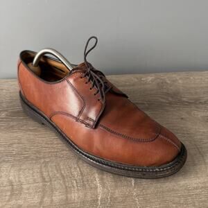 Allen Edmonds Ashton Shoes Mens 9.5 D Chili Brown Split Toe Derby Dress Leather